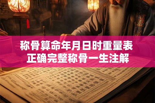 称骨算命年月日时重量表 正确完整称骨一生注解 称骨算命年月日时重量表 正确完整称骨一生注解