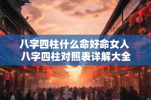 八字四柱什么命好命女人 八字四柱对照表详解大全 八字四柱什么命好命女人 八字四柱对照表详解大全