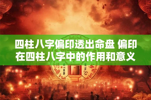 四柱八字偏印透出命盘 偏印在四柱八字中的作用和意义 四柱八字偏印透出命盘 偏印在四柱八字中的作用和意义