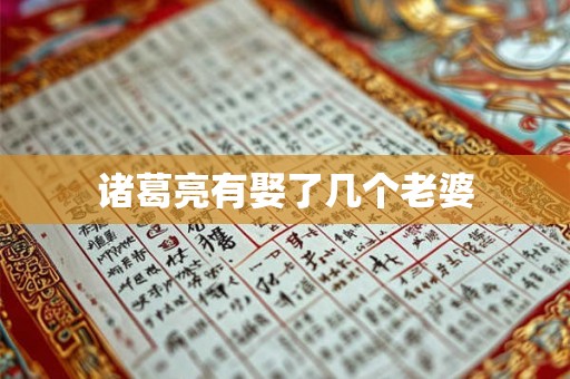 诸葛亮有娶了几个老婆 诸葛亮有娶了几个老婆