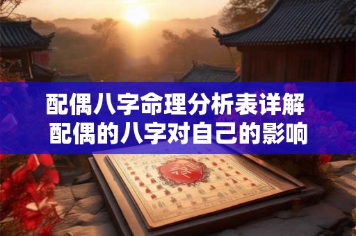 配偶八字命理分析表详解 配偶的八字对自己的影响 配偶八字命理分析表详解 配偶的八字对自己的影响