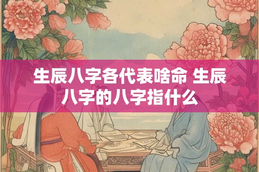 生辰八字各代表啥命 生辰八字的八字指什么 生辰八字各代表啥命 生辰八字的八字指什么