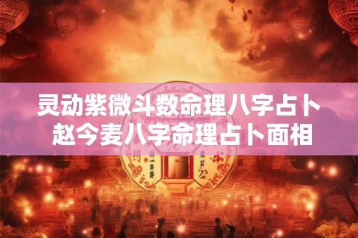 灵动紫微斗数命理八字占卜 赵今麦八字命理占卜面相 灵动紫微斗数命理八字占卜 赵今麦八字命理占卜面相