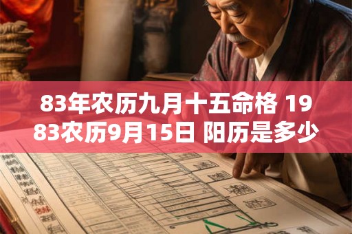 83年农历九月十五命格 1983农历9月15日 阳历是多少 83年农历九月十五命格 1983农历9月15日 阳历是多少