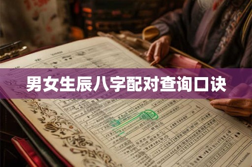 男女生辰八字配对查询口诀 男女生辰八字配对查询口诀