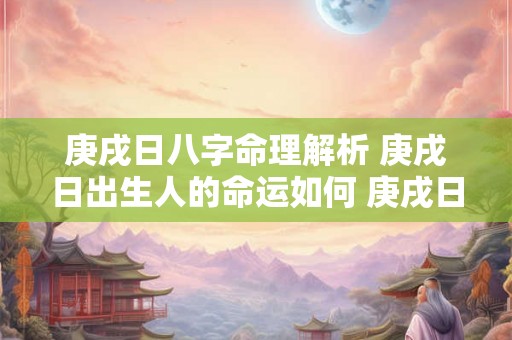 庚戌日八字命理解析 庚戌日出生人的命运如何 庚戌日婚姻配对