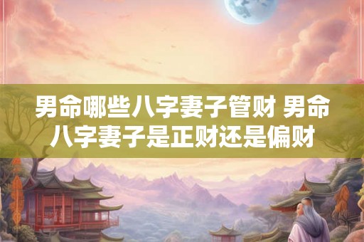 男命哪些八字妻子管财 男命八字妻子是正财还是偏财 男命哪些八字妻子管财 男命八字妻子是正财还是偏财