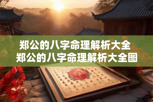 郑公的八字命理解析大全 郑公的八字命理解析大全图片 