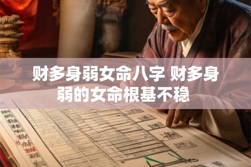 财多身弱女命八字 财多身弱的女命根基不稳 