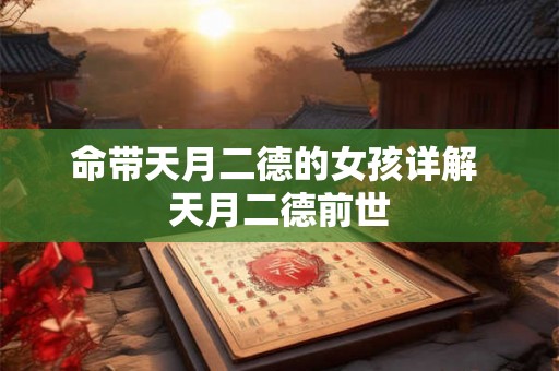 命带天月二德的女孩详解 天月二德前世 命带天月二德的女孩详解 天月二德前世