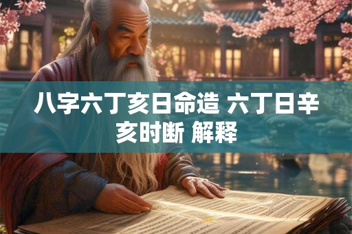 八字六丁亥日命造 六丁日辛亥时断 解释 八字六丁亥日命造 六丁日辛亥时断 解释