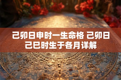 己卯日申时一生命格 己卯日己巳时生于各月详解 己卯日申时一生命格 己卯日己巳时生于各月详解