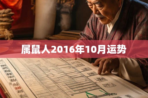属鼠人2016年10月运势 属鼠人2016年10月运势