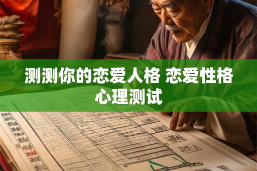 测测你的恋爱人格 恋爱性格心理测试 测测你的恋爱人格 恋爱性格心理测试