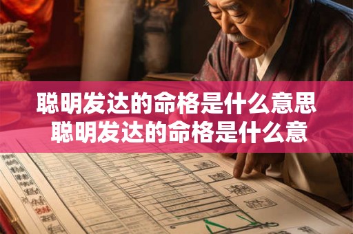 聪明发达的命格是什么意思 聪明发达的命格是什么意思啊 聪明发达的命格是什么意思 聪明发达的命格是什么意思啊