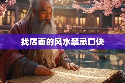 找店面的风水禁忌口诀 找店面的风水禁忌口诀