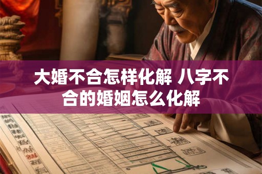 大婚不合怎样化解 八字不合的婚姻怎么化解 大婚不合怎样化解 八字不合的婚姻怎么化解