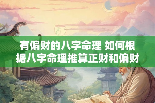 有偏财的八字命理 如何根据八字命理推算正财和偏财 有偏财的八字命理 如何根据八字命理推算正财和偏财