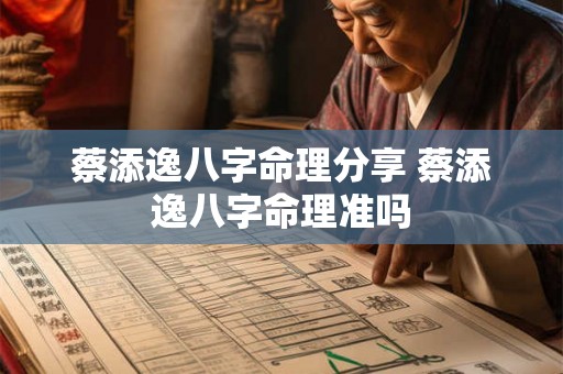 蔡添逸八字命理分享 蔡添逸八字命理准吗
