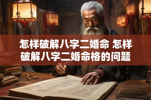 怎样破解八字二婚命 怎样破解八字二婚命格的问题