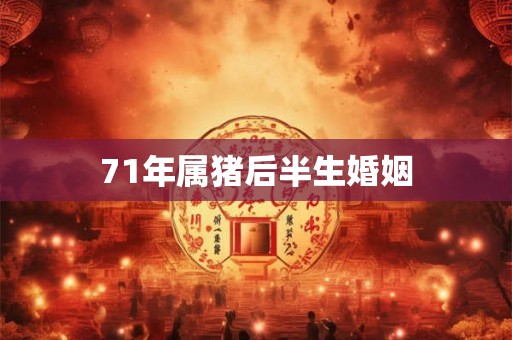 71年属猪后半生婚姻