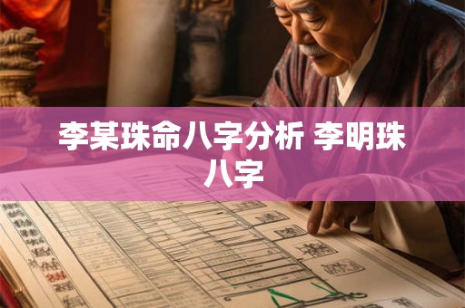 李某珠命八字分析 李明珠八字