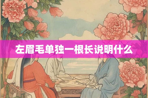 左眉毛单独一根长说明什么 左眉毛单独一根长说明什么