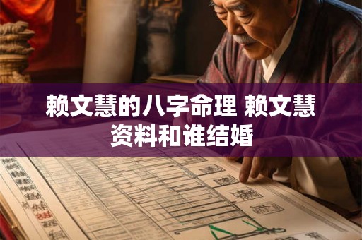 赖文慧的八字命理 赖文慧资料和谁结婚 赖文慧的八字命理 赖文慧资料和谁结婚