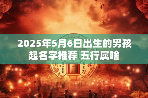 2025年5月6日出生的男孩起名字推荐 五行属啥