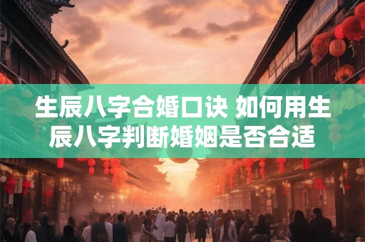 生辰八字合婚口诀 如何用生辰八字判断婚姻是否合适