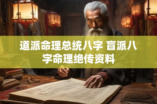 道派命理总统八字 盲派八字命理绝传资料 道派命理总统八字 盲派八字命理绝传资料