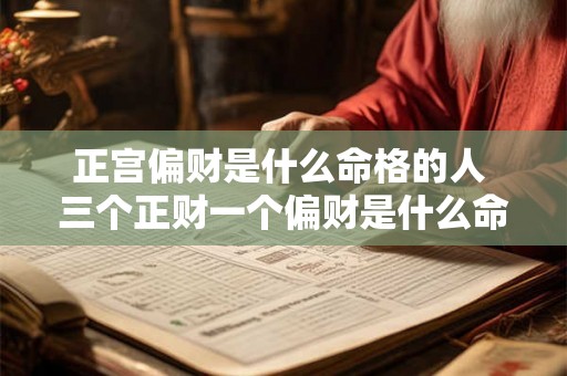 正宫偏财是什么命格的人 三个正财一个偏财是什么命格