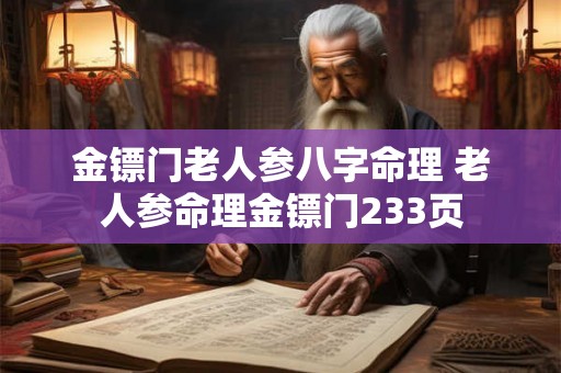 金镖门老人参八字命理 老人参命理金镖门233页 金镖门老人参八字命理 老人参命理金镖门233页