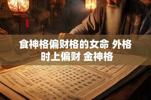 食神格偏财格的女命 外格 时上偏财 金神格 食神格偏财格的女命 外格 时上偏财 金神格