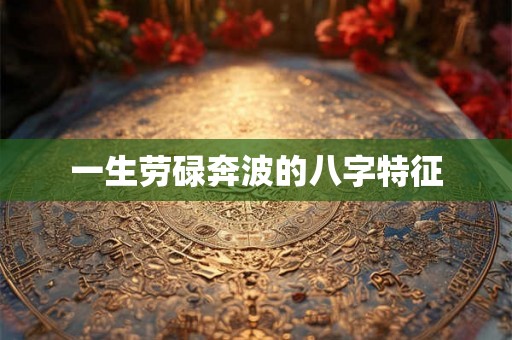 一生劳碌奔波的八字特征