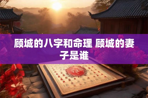 顾城的八字和命理 顾城的妻子是谁