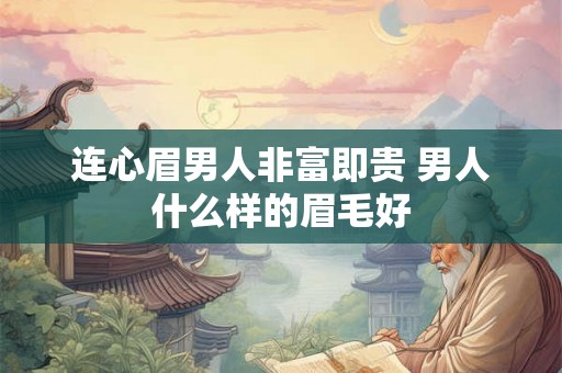 连心眉男人非富即贵 男人什么样的眉毛好 连心眉男人非富即贵 男人什么样的眉毛好