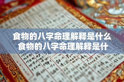 食物的八字命理解释是什么 食物的八字命理解释是什么意思