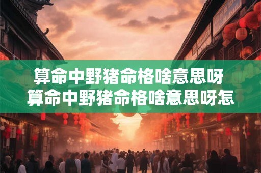 算命中野猪命格啥意思呀 算命中野猪命格啥意思呀怎么解释 算命中野猪命格啥意思呀 算命中野猪命格啥意思呀怎么解释