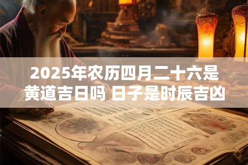 2025年农历四月二十六是黄道吉日吗 日子是时辰吉凶吗 2025年农历四月二十六是黄道吉日吗 日子是时辰吉凶吗