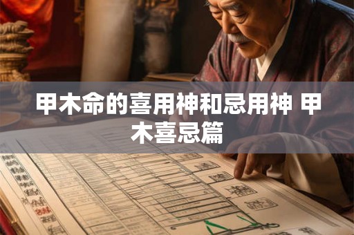 甲木命的喜用神和忌用神 甲木喜忌篇