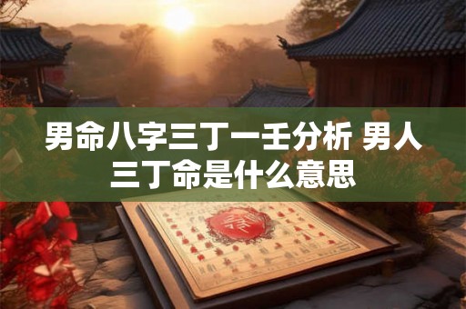 男命八字三丁一壬分析 男人三丁命是什么意思 男命八字三丁一壬分析 男人三丁命是什么意思