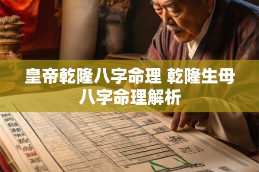 皇帝乾隆八字命理 乾隆生母八字命理解析 皇帝乾隆八字命理 乾隆生母八字命理解析