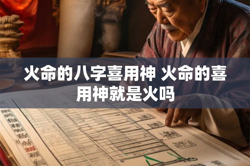 火命的八字喜用神 火命的喜用神就是火吗 火命的八字喜用神 火命的喜用神就是火吗
