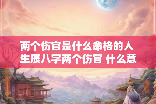 两个伤官是什么命格的人 生辰八字两个伤官 什么意思 两个伤官是什么命格的人 生辰八字两个伤官 什么意思