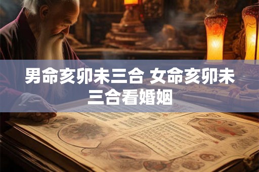 男命亥卯未三合 女命亥卯未三合看婚姻 男命亥卯未三合 女命亥卯未三合看婚姻