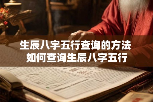 生辰八字五行查询的方法 如何查询生辰八字五行 生辰八字五行查询的方法 如何查询生辰八字五行