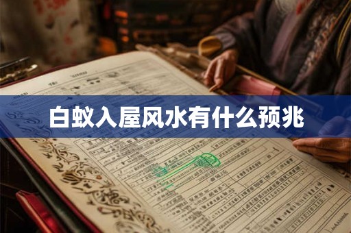 白蚁入屋风水有什么预兆