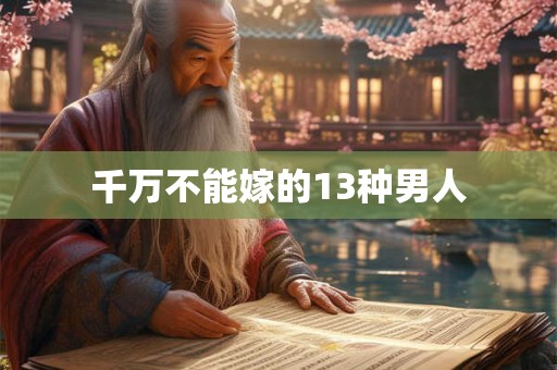 千万不能嫁的13种男人