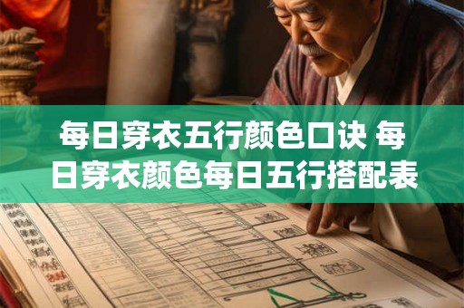 每日穿衣五行颜色口诀 每日穿衣颜色每日五行搭配表app 每日穿衣五行颜色口诀 每日穿衣颜色每日五行搭配表app